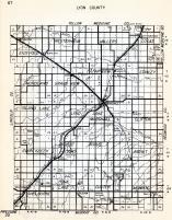 Lyon County, Westerheim, Vallers, Lucas, Eidsvold, Fairview, Stanley, Nordland, Grandview, Island Lake, Minnesota State Atlas 1954